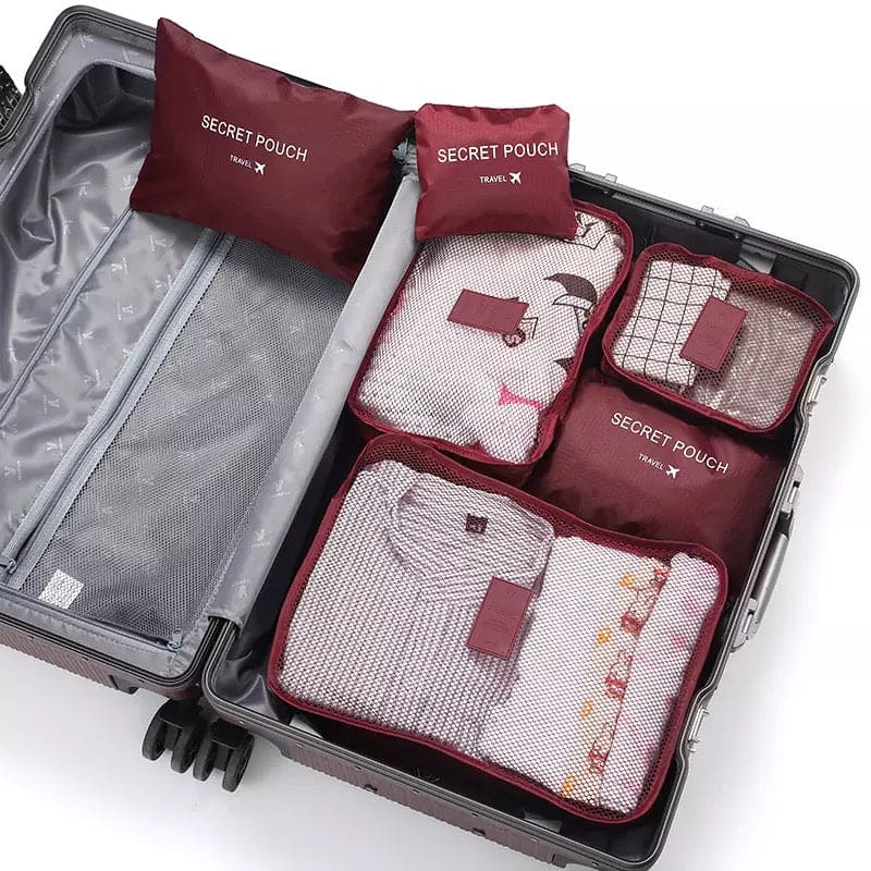 6 Pcs Travel Storage Bag, Clothes Tidy Organizer, Wardrobe Suitcase Pouch Travel Organizer, Shoe Packing Cube Bag, Secret Pouch Bag 6 Pcs Travel Storage Bag, Clothes Tidy Organizer, Wardrobe Suitcase Pouch Travel Organizer, Shoe Packing Cube Bag, Secret Pouch Bag